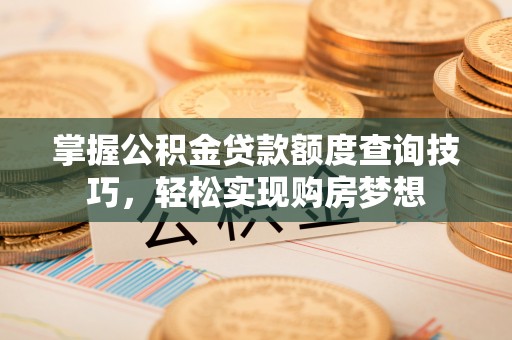 富里掌握公积金贷款额度查询技巧，轻松实现购房梦想